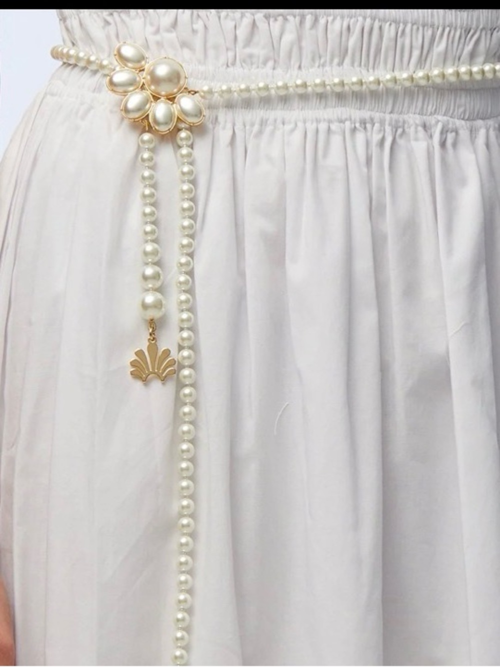 NWOT Lele Sadoughi Women's Eloise Pearl Belt MESP $175